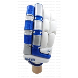 SM Hurricane Batting Gloves in Blue, White, Silver color SM Hurricane Batting Gloves