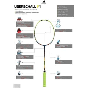 Adidas Uberschall F1 Badminton Racket Adidas Uberschall F1 Badminton Racket