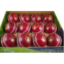 AJ MATCH Cricket Balls (Red) - Pack of 12 Balls
