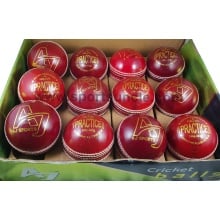 AJ PRACTICE Balls (Red) - Pack of 12 Cricket Balls