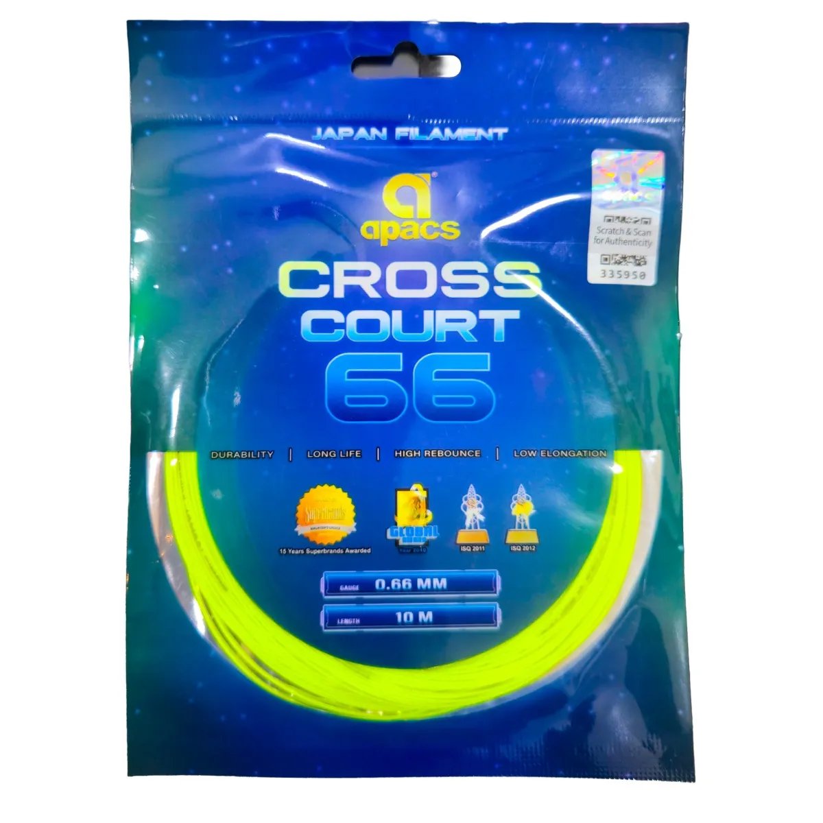 Buy Apacs Cross Court Badminton String (0.66mm) - High Repulsion ...