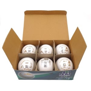 BDM Agni Cricket Ball (White) - Pack of 6 Balls