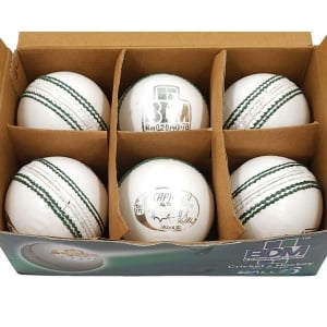 BDM Player's Auto Cricket Ball (White) - Pack of 6 Balls
