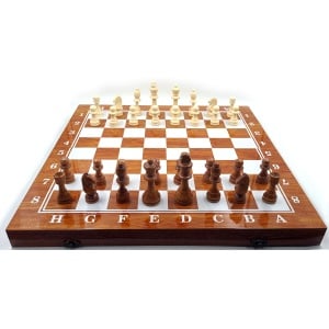 Wooden Chess Board Set Foldable - 18.5 x 18.5 inch