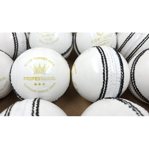 Contessa Professional Cricket Ball WHITE - Pack of 6