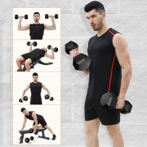 Cougar Rubber Coated Hexa Dumbbell Cougar Rubber Coated Hexa Dumbbell