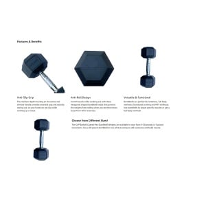 Cougar Rubber Coated Hexa Dumbbell Cougar Rubber Coated Hexa Dumbbell