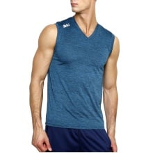 Dida Melange Polyester Cut Sleeve Sports Tshirt