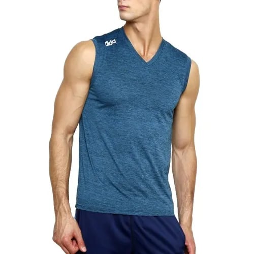 Dida Melange Polyester Cut Sleeve Tshirt
