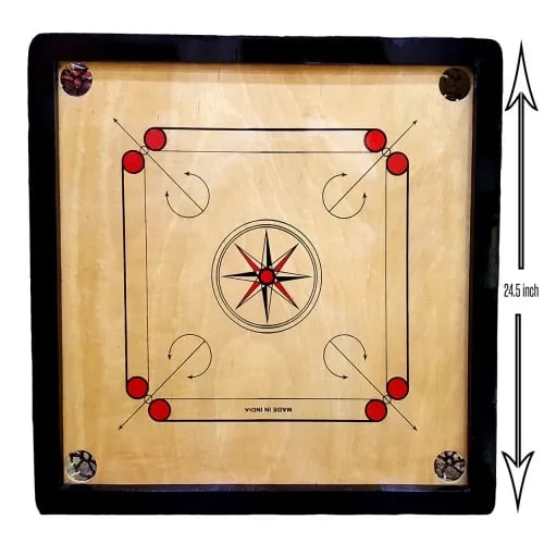 24 inch Carrom Board 4mm with Free Coins + Striker + Powder