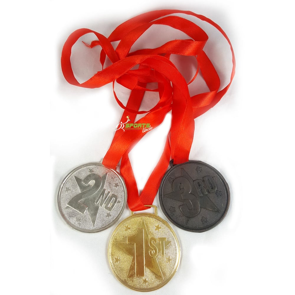 3 Sports Medals - Gold, Silver, Bronze - 2.5 inch