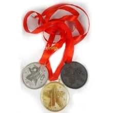 3 Sports Medals - Gold, Silver, Bronze - 2.5 inch