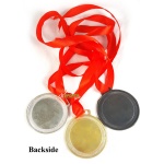 3 Sports Medals - Gold, Silver, Bronze - 2.5 inch