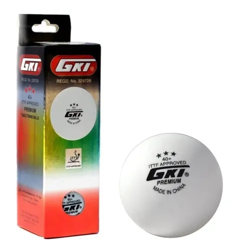 GKI Premium 3 Star 40+ Table Tennis Ball, Box of 3