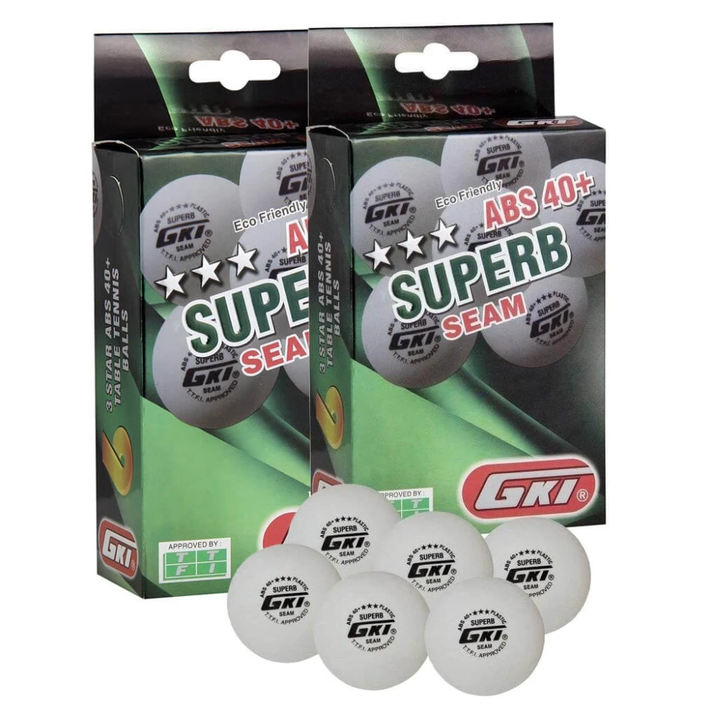 GKI Superb 3 Star ABS 40+ Plastic Table Tennis Ball, Pack of 12