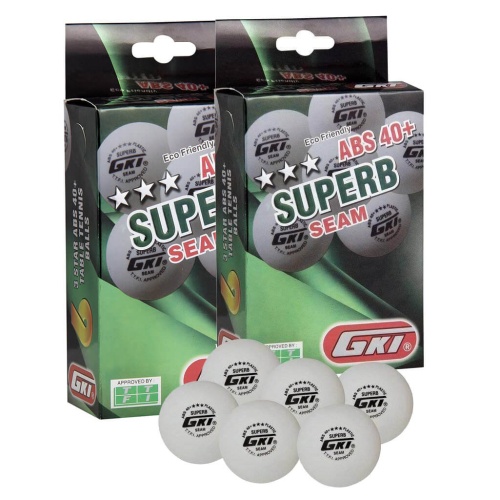 GKI Superb 3 Star ABS 40+ Plastic Table Tennis Ball, Pack of 12