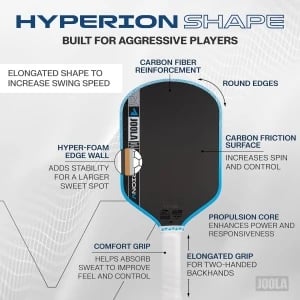 JOOLA Hyperion Pro V 16mm Pickleball Paddle JOOLA Hyperion Pro V 16mm Bolt Blue Pickleball Paddle