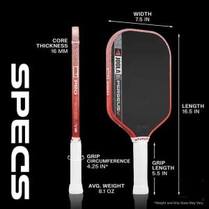 joola perseus pro v paddle JOOLA Perseus Pro V 16mm Blaze Red pickleball paddle