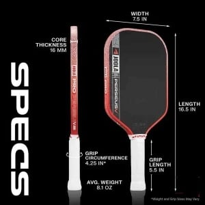 joola perseus pro v paddle JOOLA Perseus Pro V 16mm Blaze Red pickleball paddle