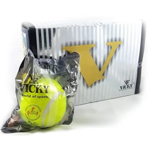Vicky Tennis Cricket Ball, Pack of 6 (Yellow)