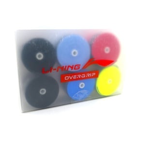 LiNing GP 25 Soft tek Black Over grip (Pack of 6) LiNing GP 25 Badminton Over grip (Pack of 6)