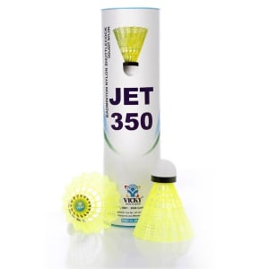Vicky Jet 350 Nylon Shuttlecock Yellow (Pack of 2)
