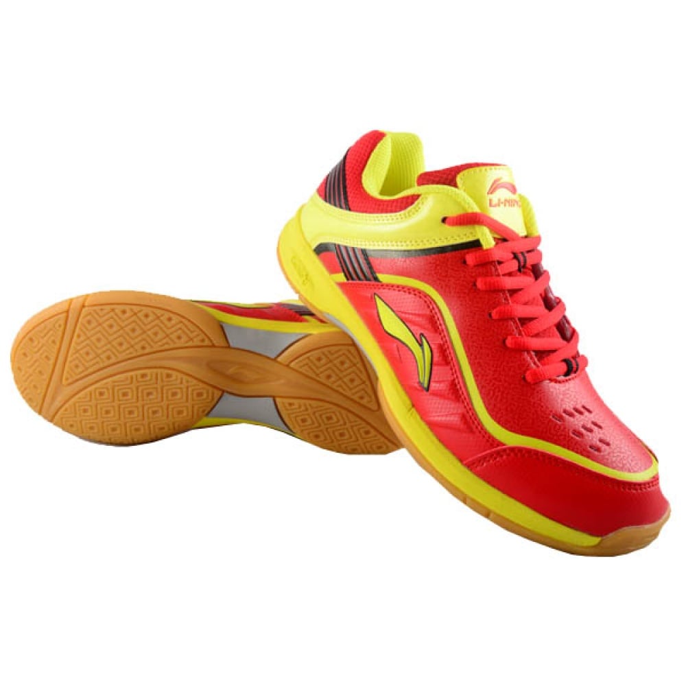 Li-Ning Play Badminton Shoes - Red/Yellow
