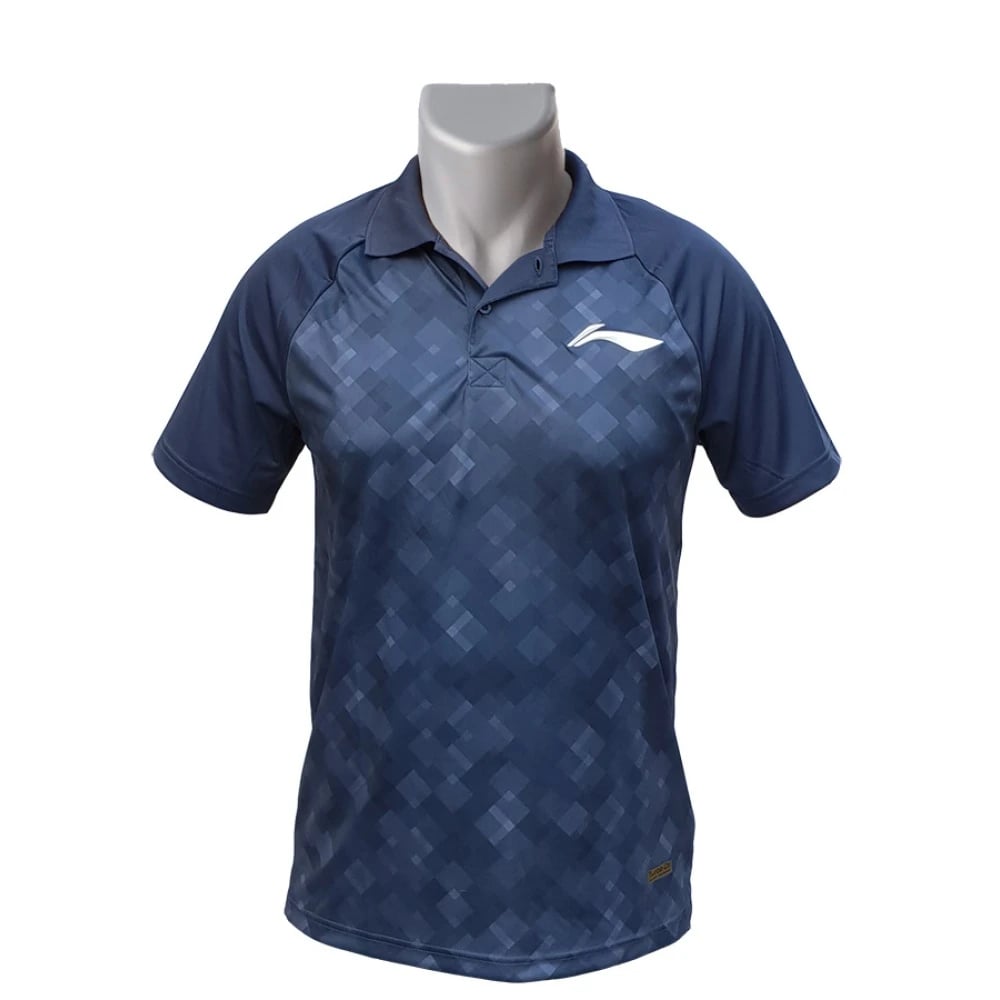LiNing Collar Turbo Dri Illusion Squares Tshirt
