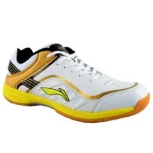 Li-Ning Play Badminton Shoes - White/Gold Li-Ning Play Badminton Shoes - White/Gold
