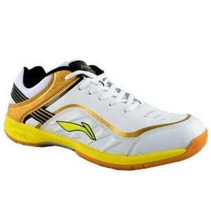 Li-Ning Play Badminton Shoes - White/Gold Li-Ning Play Badminton Shoes - White/Gold