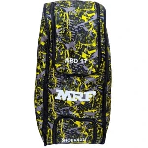 MRF ABD17 Cricket Kitbag black and yellow color ABD17 Cricket Kitbag with Wheels