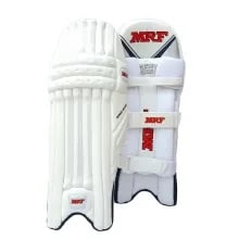 MRF Genius Grand White Cricket Batting Pads with 7 cane construction Genius Grand Batting Pads