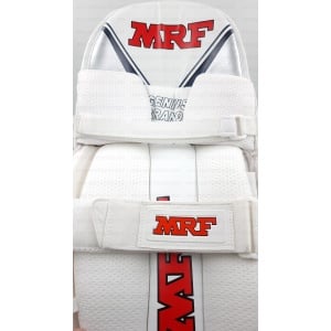 MRF Genius Grand White Cricket Batting Pads with 7 cane construction Genius Grand Batting Pads