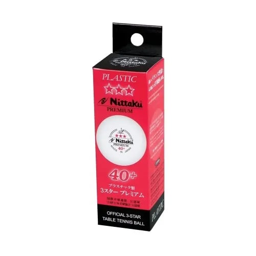Nittaku Premium 3 Star 40+ Table Tennis Ball, Box of 3