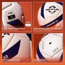 Nivia Dominator 3.0 Football - Size: 5, FIFA Basic, 32 Panel