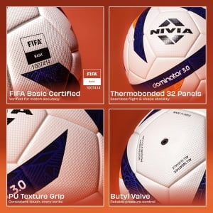 Nivia Dominator 3.0 Football , match ball Nivia Dominator 3.0 Football - Size: 5, FIFA Basic, 32 Panel