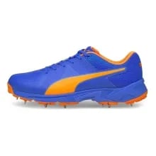 Puma 19.2 cricket spikes in Blue Orange color Puma 19.2 Blue-Orange Cricket Spikes shoes