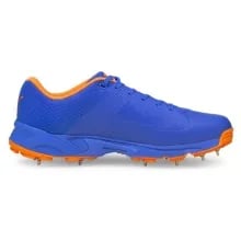 Puma 19.2 cricket spikes in Blue Orange color Puma 19.2 Blue-Orange Cricket Spikes shoes