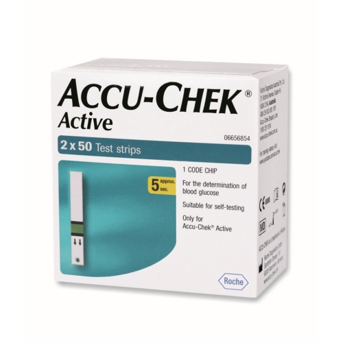 100 Strips for Accu Chek Active Sugar Monitor