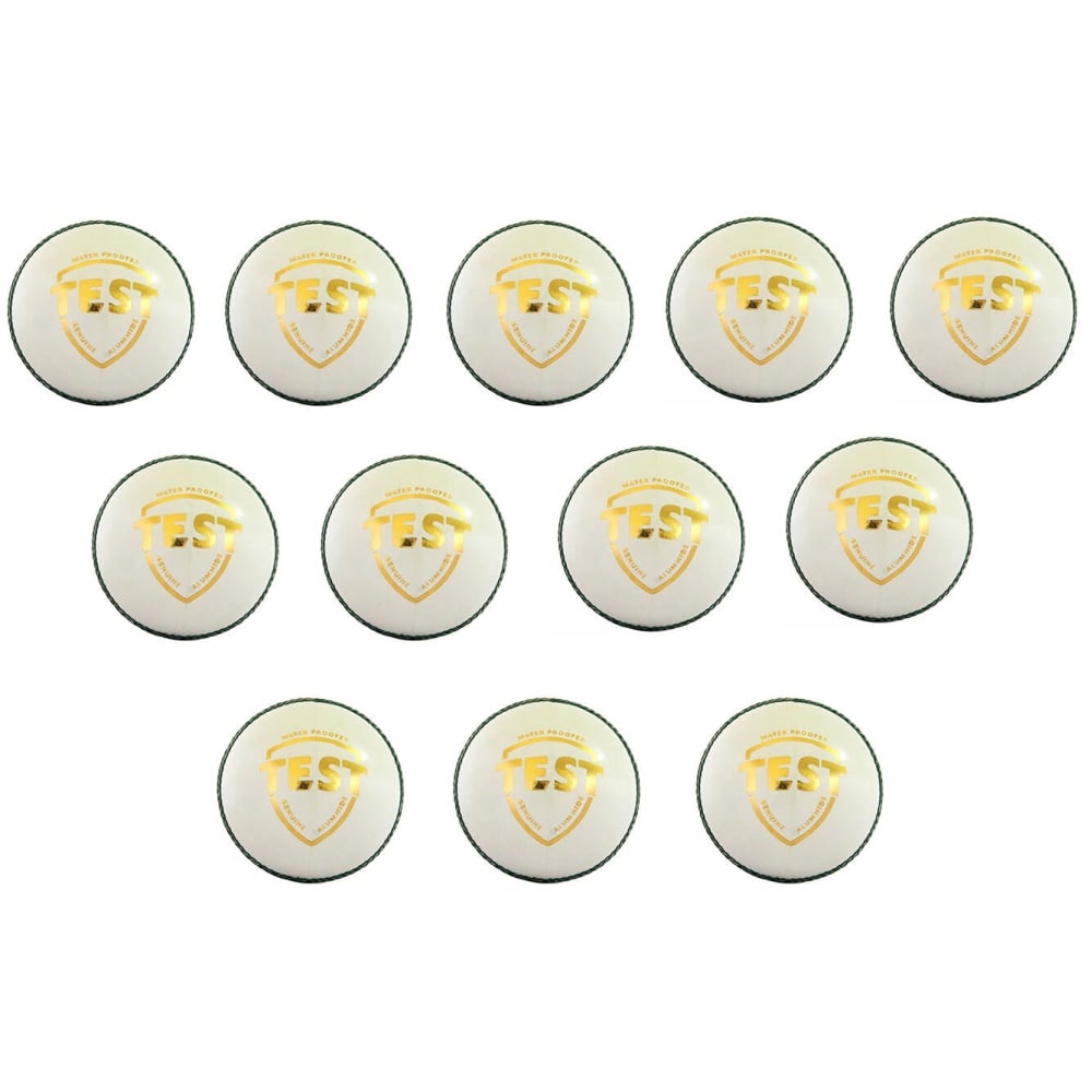 SG Test Leather Ball (White) - Pack of 12 Balls