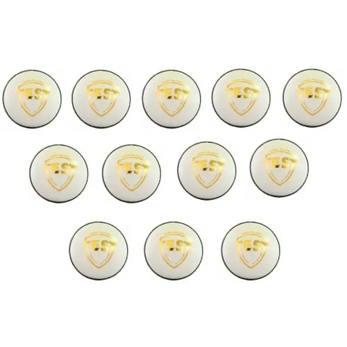 SG Test Leather Ball (White) - Pack of 12 Balls
