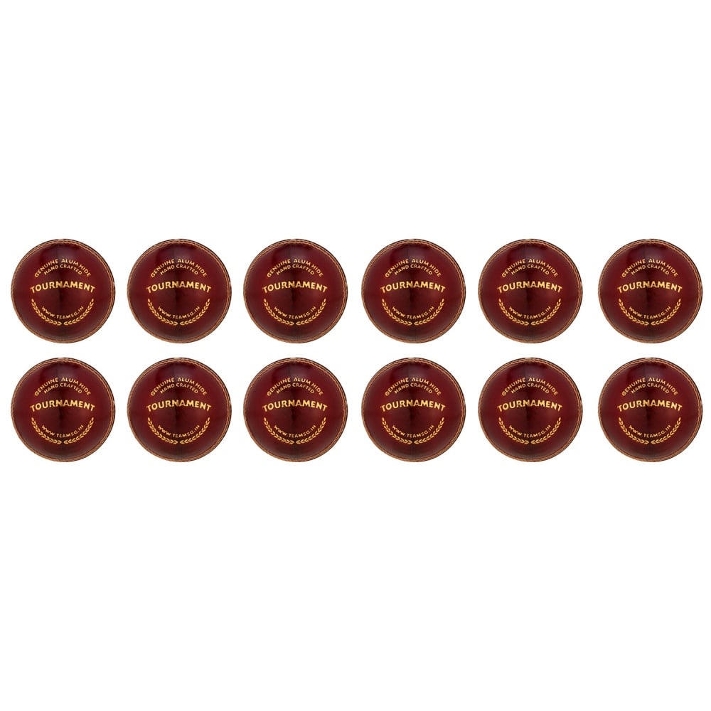 SG Tournament Leather Ball (Red) - Pack of 12 Balls