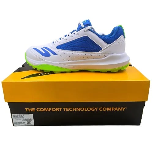 Skechers cricket Shoes (214205ID) White-Lime & White-Blue