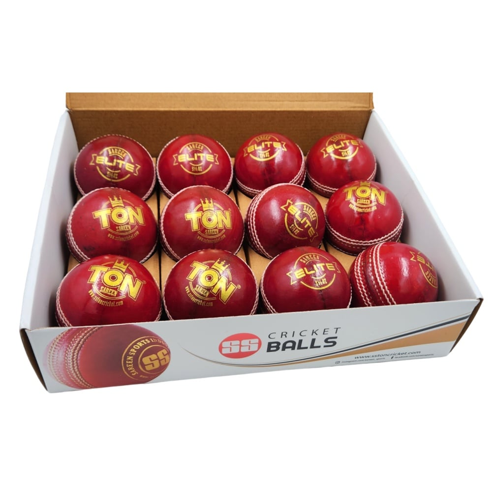 SS Ton Elite Cricket Balls, Pack of 6 - Red