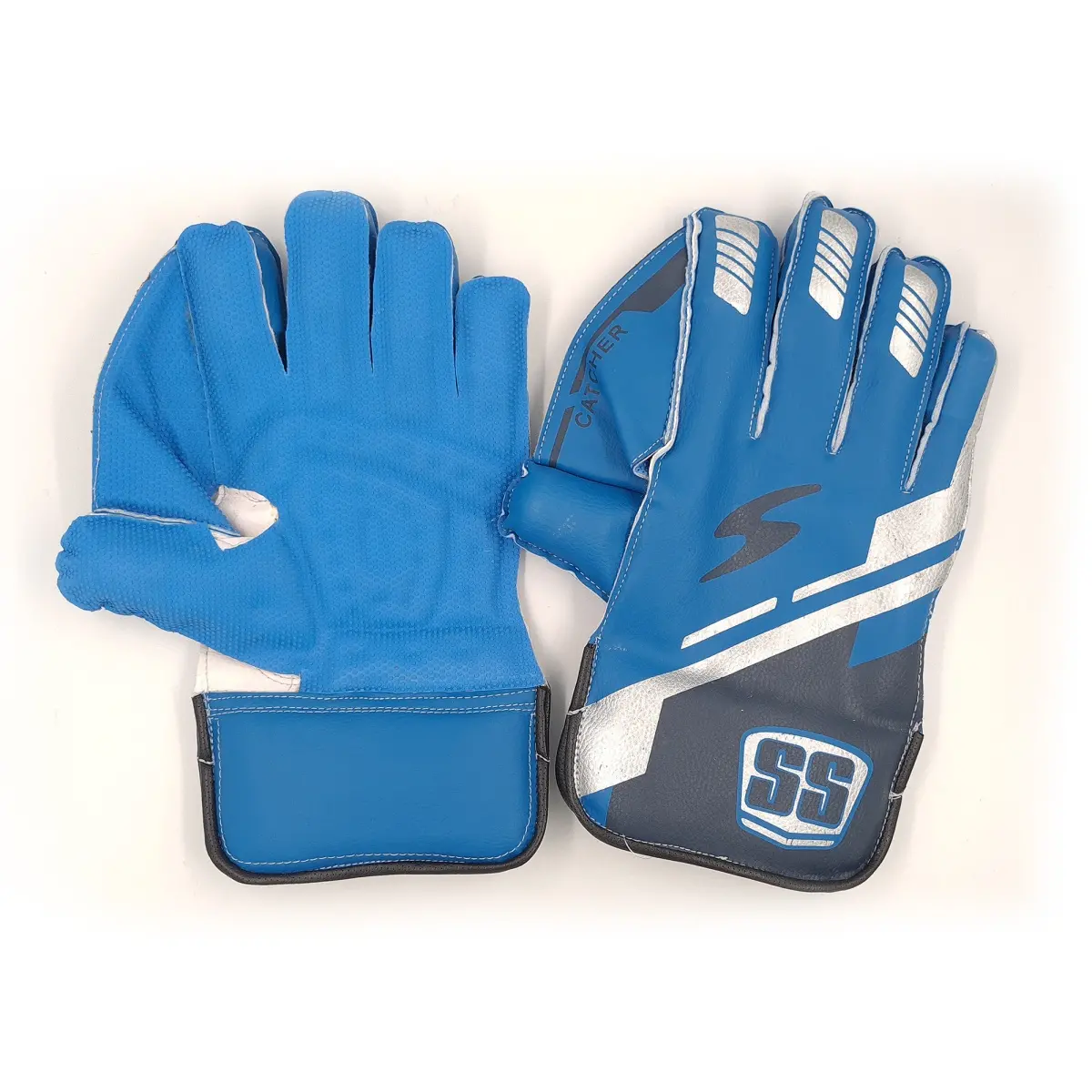 Blue/Silver SS College Mens Wicket Keeping Gloves 
