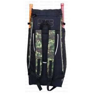 SS vintage 3.0 cricket kit bag in green camo color with two bat pocket outside SS Vintage 3.0 camo Cricket kit bag
