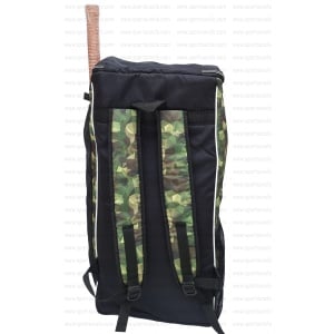 SS vintage 4.0 cricket kit bag in green camo color with one bat pocket outside SS Vintage 4.0 camo Cricket kit bag
