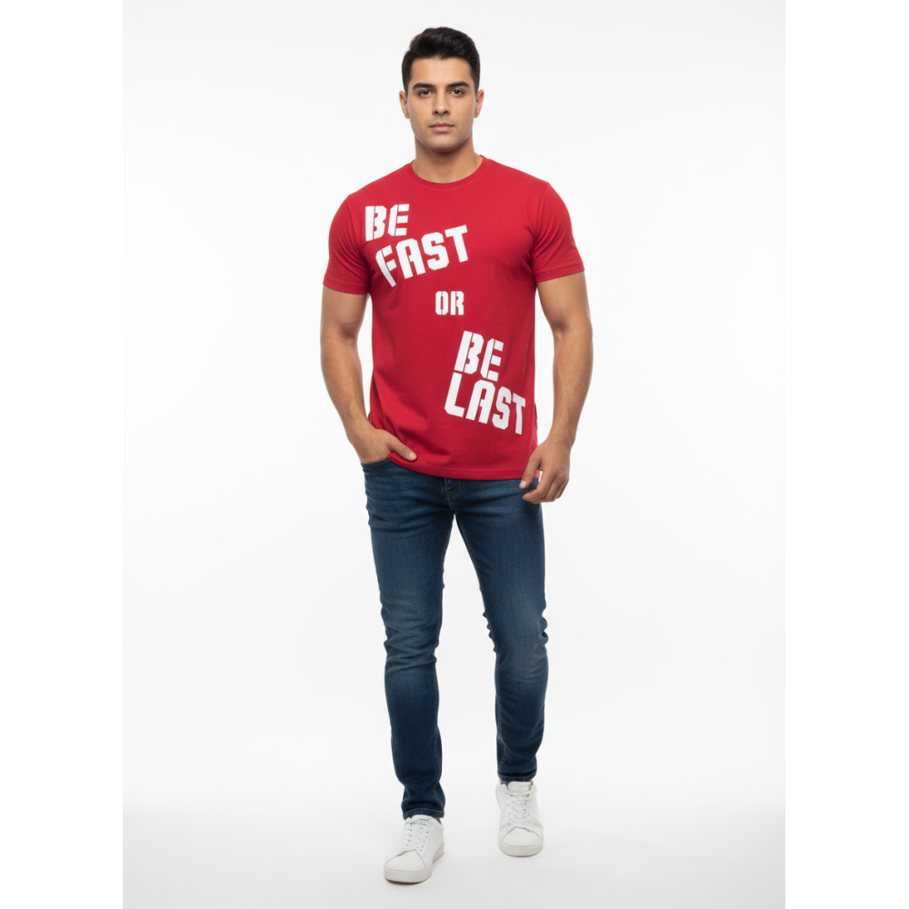 Superjockk Be Fast Be Last Round Neck Tshirt