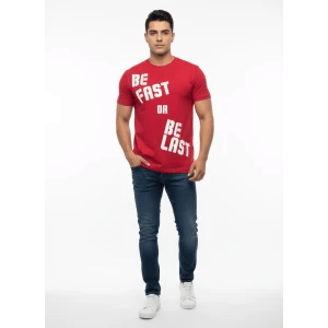 Superjockk Men's Bold Red Be Fast Be Last Round Neck Tshirt