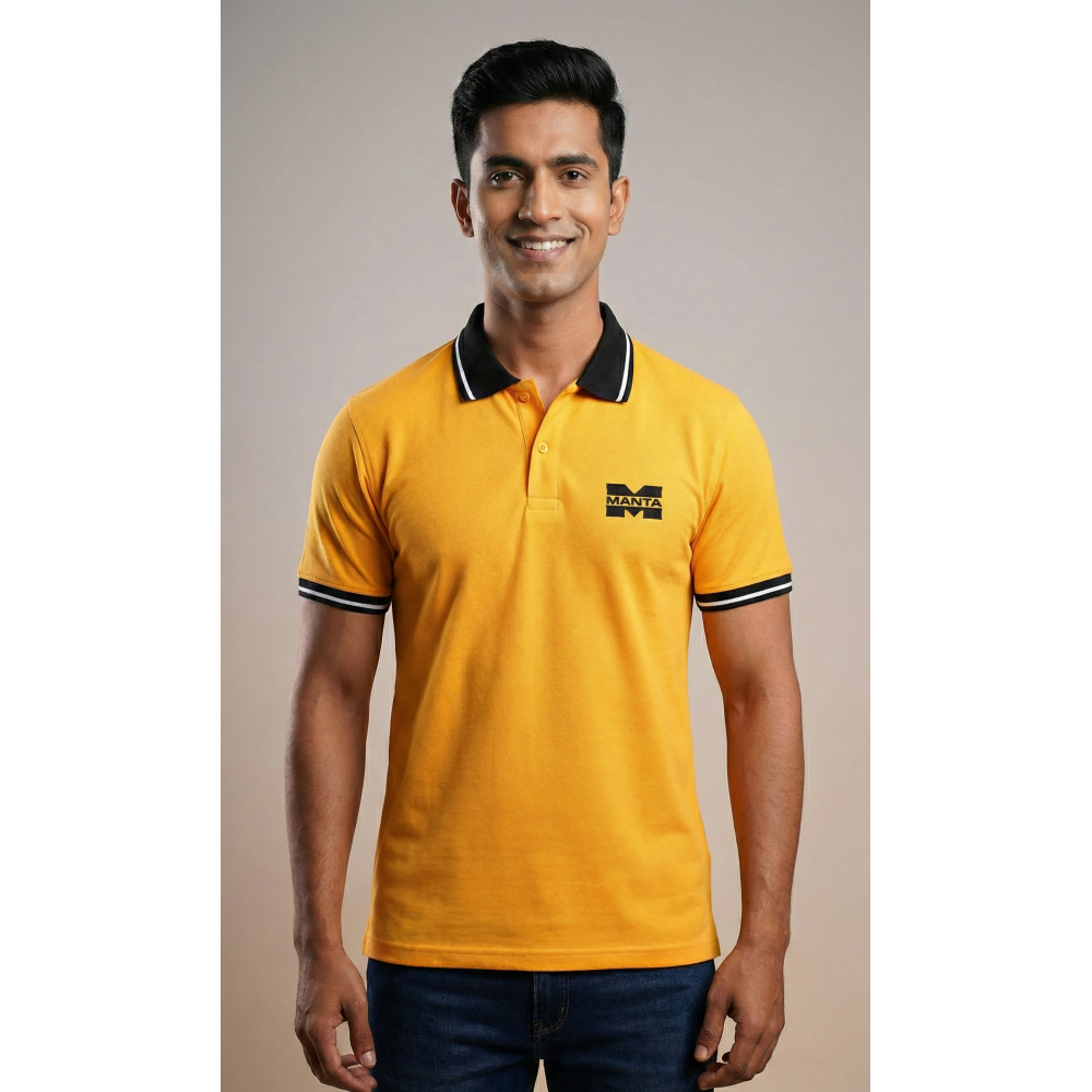 Premium Polo Custom Embroidery Logo Tshirt yellow color